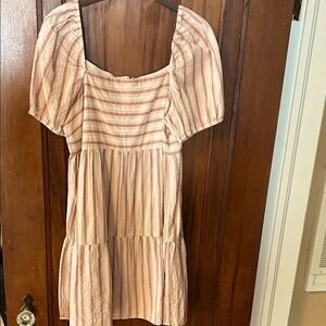 LOFT Cream and Red Striped Top